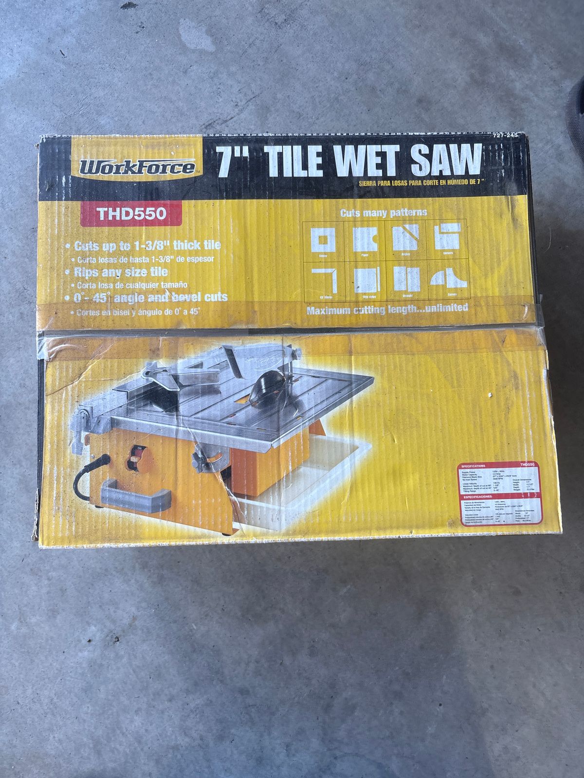 WorkForce 7" Tile Wet Saw THD550